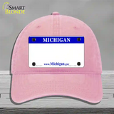 Michigan State Blank Novelty License Plate Hat Unconstructed Cotton / Pink