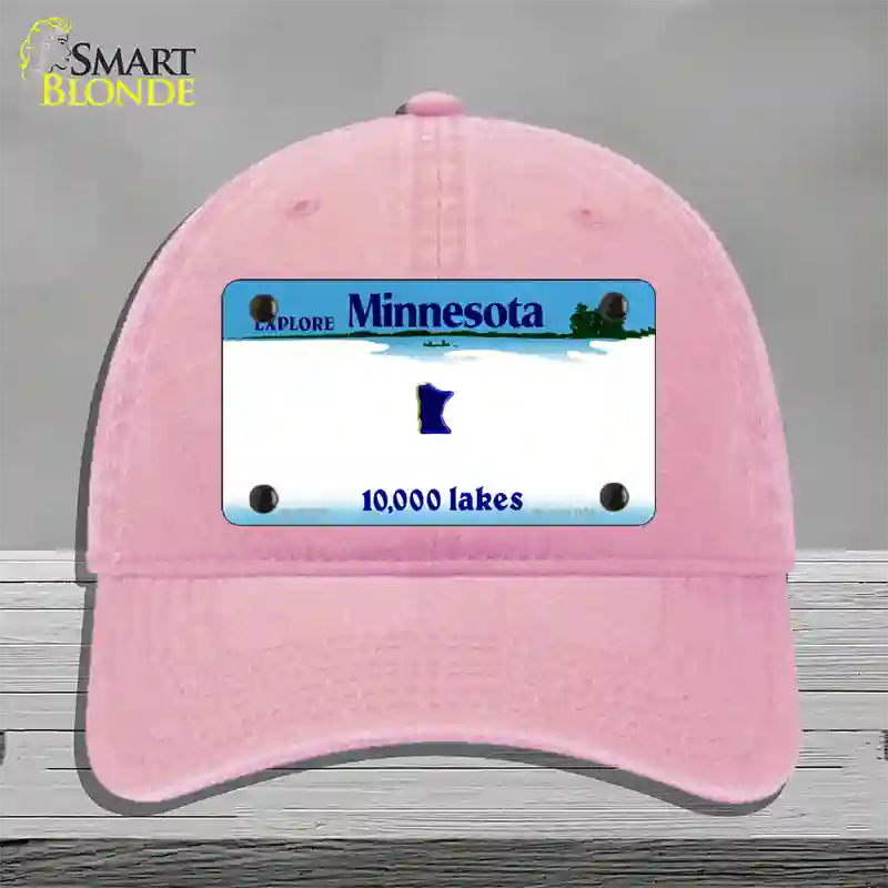 Minnesota State Blank Novelty License Plate Hat Unconstructed Cotton / Pink