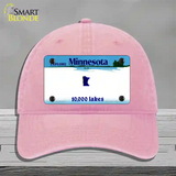 Minnesota State Blank Novelty License Plate Hat Unconstructed Cotton / Pink