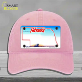 Nebraska State Blank Novelty License Plate Hat Unconstructed Cotton / Pink