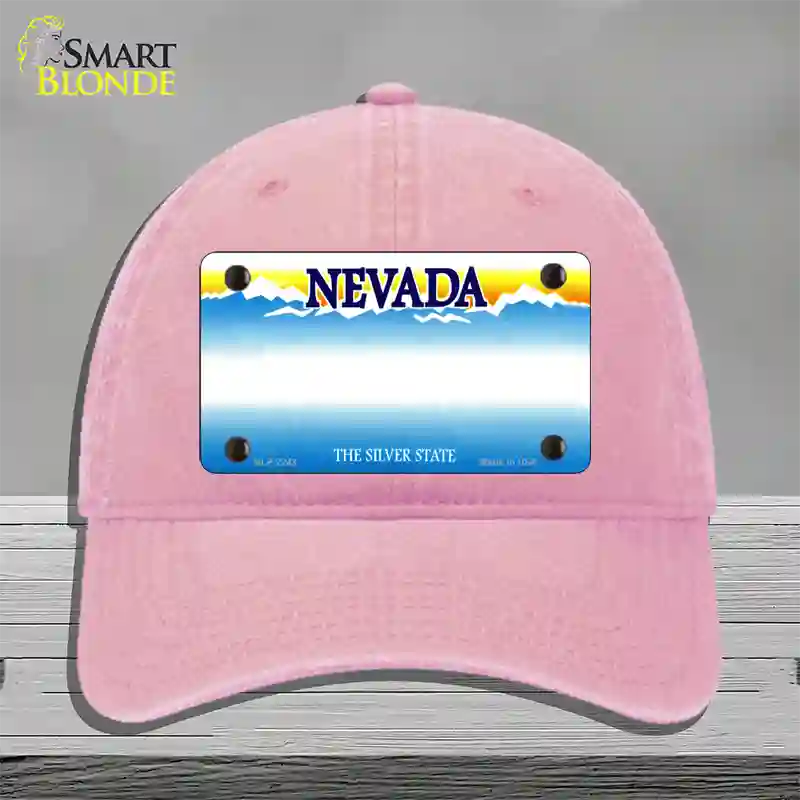 Nevada State Blank Novelty License Plate Hat Unconstructed Cotton / Pink