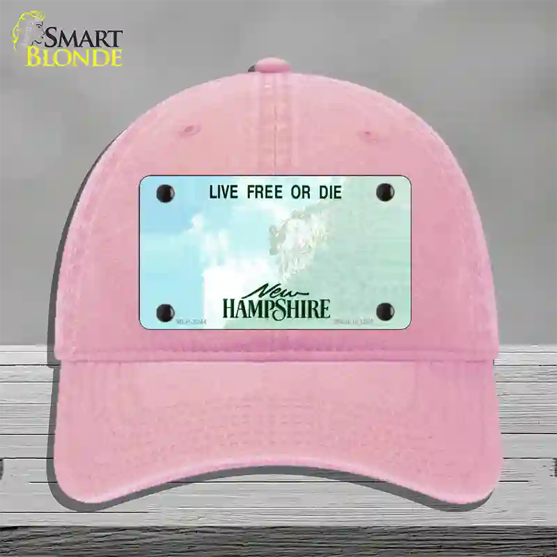 New Hampshire State Blank Novelty License Plate Hat Unconstructed Cotton / Pink