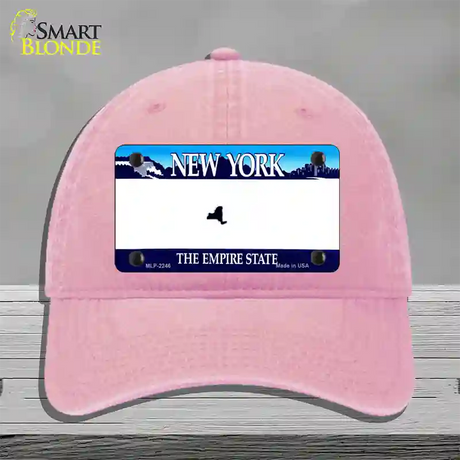 New York State State Blank Novelty License Plate Hat Unconstructed Cotton / Pink