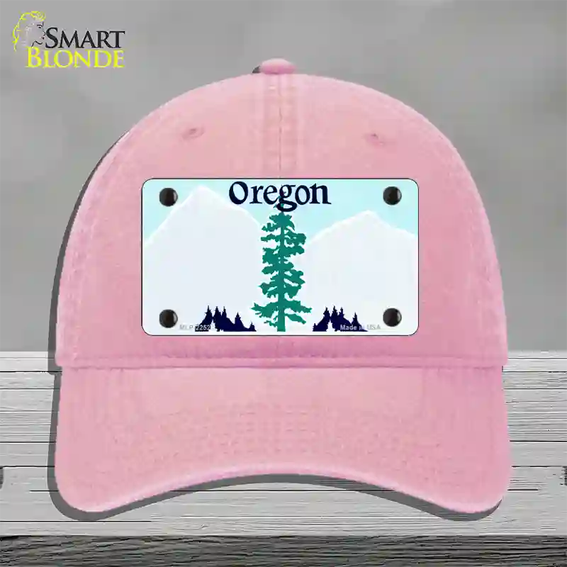 Oregon State Blank Novelty License Plate Hat Unconstructed Cotton / Pink