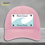 Rhode Island State Blank Novelty License Plate Hat Unconstructed Cotton / Pink