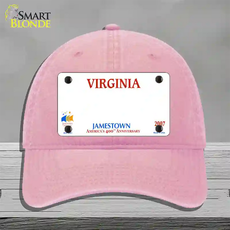 Virginia State Blank Novelty License Plate Hat Unconstructed Cotton / Pink