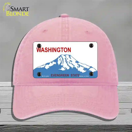 Washington State Blank Novelty License Plate Hat Unconstructed Cotton / Pink