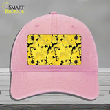 Yellow Camouflage Novelty License Plate Hat Unconstructed Cotton / Pink