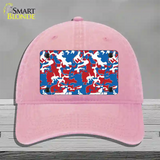 Patriotic Camouflage Novelty License Plate Hat Unconstructed Cotton / Pink