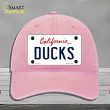 Ducks California State Novelty License Plate Hat Unconstructed Cotton / Pink