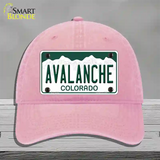 Avalanche Colorado State Novelty License Plate Hat Unconstructed Cotton / Pink