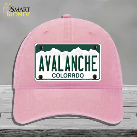 Avalanche Colorado State Novelty License Plate Hat Unconstructed Cotton / Pink