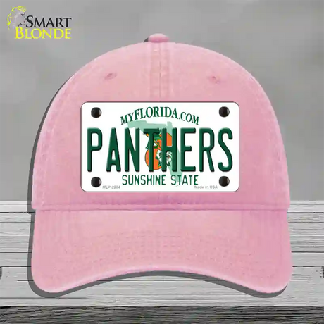 Panthers Florida State Novelty License Plate Hat Unconstructed Cotton / Pink