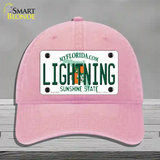 Lightning Florida State Novelty License Plate Hat Unconstructed Cotton / Pink