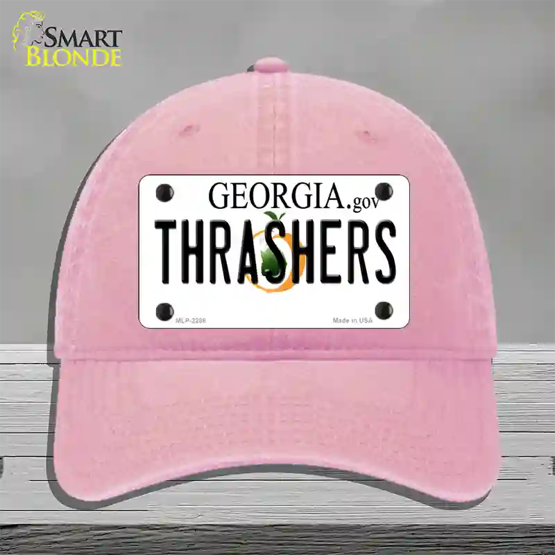 Thrashers Georgia State Novelty License Plate Hat Unconstructed Cotton / Pink