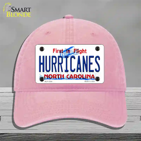 Hurricanes North Carolina State Novelty License Plate Hat Unconstructed Cotton / Pink