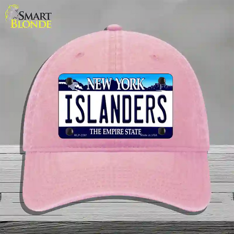 Islanders New York State Novelty License Plate Hat Unconstructed Cotton / Pink