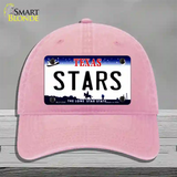 Stars Texas State Novelty License Plate Hat Unconstructed Cotton / Pink