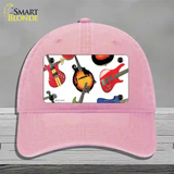 Guitars White Novelty License Plate Hat Unconstructed Cotton / Pink