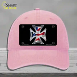 Maltese Cross Flag Novelty License Plate Hat Unconstructed Cotton / Pink