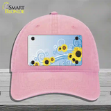 Sunflowers Novelty License Plate Hat Unconstructed Cotton / Pink