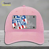 Retro Rod Offset Novelty License Plate Hat Unconstructed Cotton / Pink