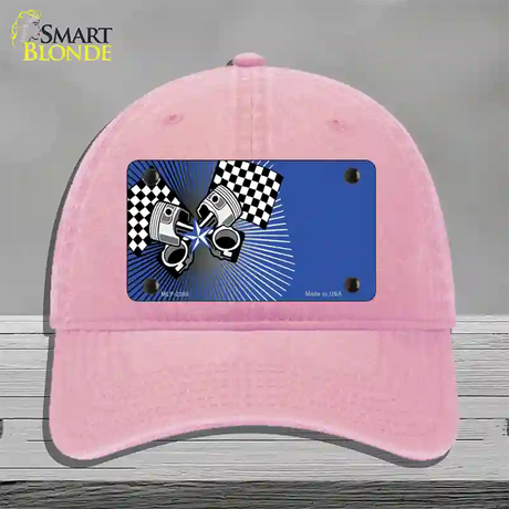 Racing Pistons Offset Novelty License Plate Hat Unconstructed Cotton / Pink