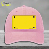 Yellow Solid Novelty License Plate Hat Unconstructed Cotton / Pink