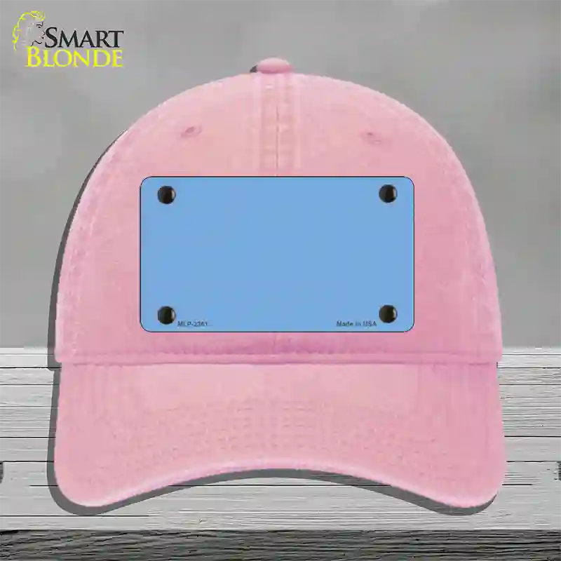 Baby Blue Solid Novelty License Plate Hat Unconstructed Cotton / Pink