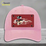 Smokin Joker Top Hat Skull Offset Novelty License Plate Hat Unconstructed Cotton / Pink