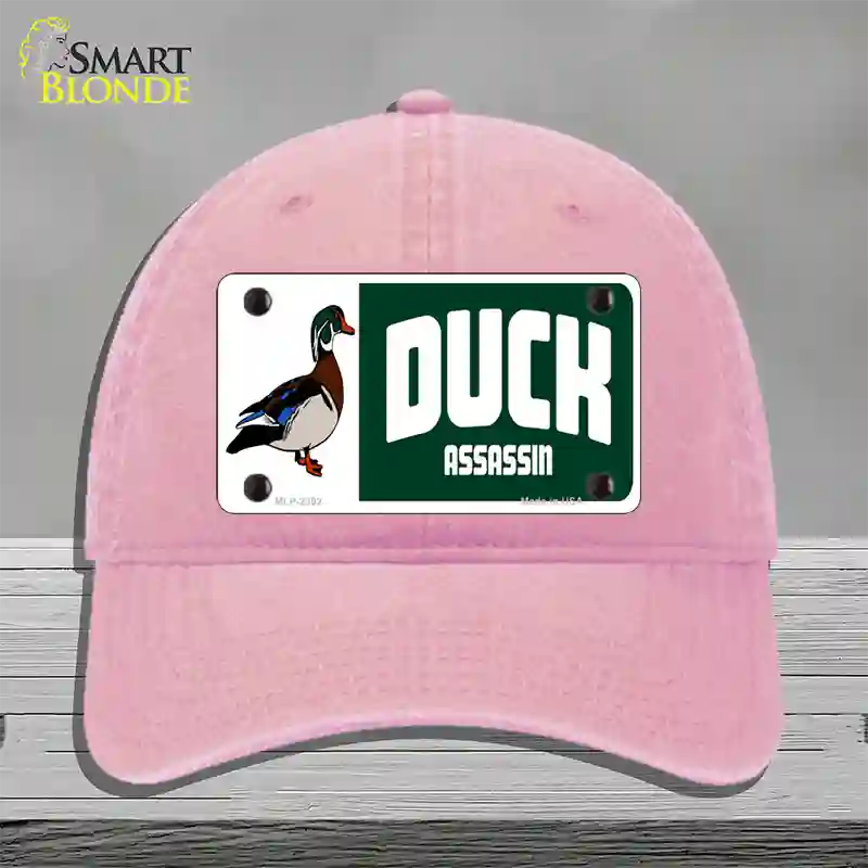 Duck Assassin Novelty License Plate Hat Unconstructed Cotton / Pink