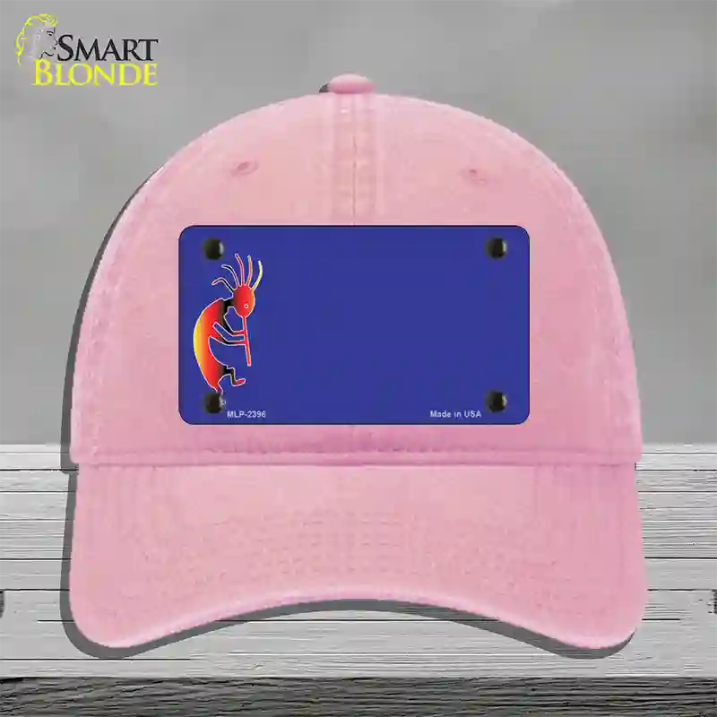 Kokopeli Offset Novelty License Plate Hat Unconstructed Cotton / Pink