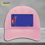 Kokopeli Offset Novelty License Plate Hat Unconstructed Cotton / Pink