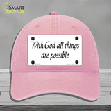 All Things Possible Novelty License Plate Hat Unconstructed Cotton / Pink