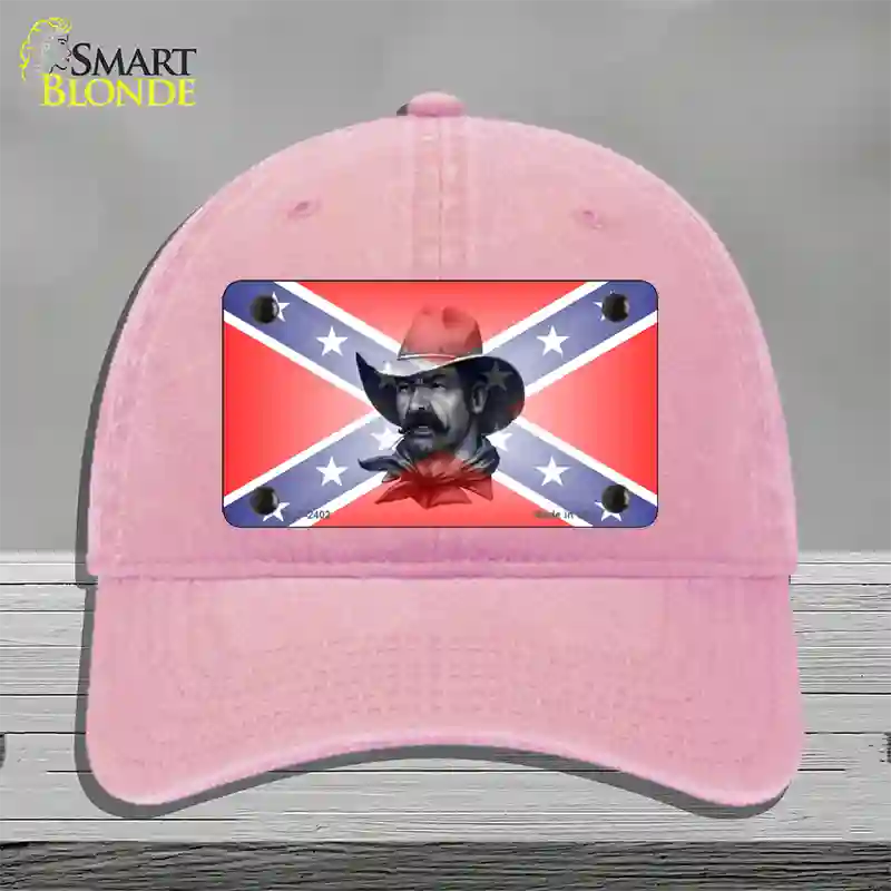 Confederate Flag Cowboy Novelty License Plate Hat Unconstructed Cotton / Pink