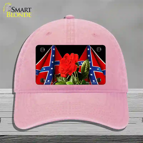 Rebel Rose Novelty License Plate Hat Unconstructed Cotton / Pink