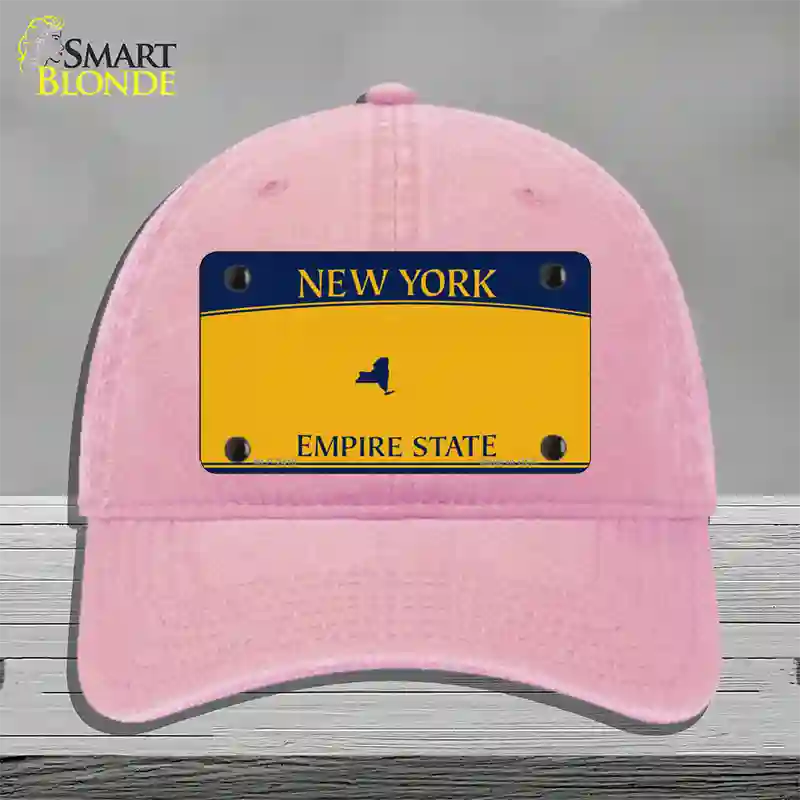 New York State Blanks Novelty License Plate Hat Unconstructed Cotton / Pink