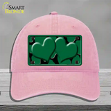 Green Black Giraffe Green Centered Hearts Novelty License Plate Hat Unconstructed Cotton / Pink