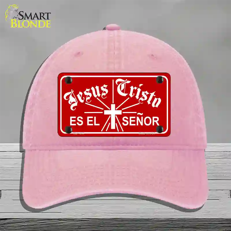 Jesus Cristo Novelty License Plate Hat Unconstructed Cotton / Pink