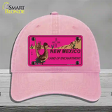 Roadrunner Pink New Mexico Novelty License Plate Hat Unconstructed Cotton / Pink