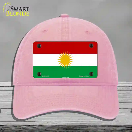 Kurdistan Flag Novelty License Plate Hat Unconstructed Cotton / Pink