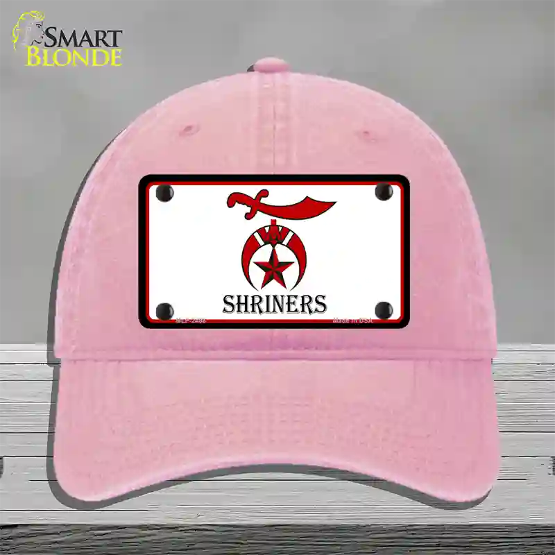 Shriners Logo Novelty License Plate Hat Unconstructed Cotton / Pink