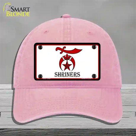 Shriners Logo Novelty License Plate Hat Unconstructed Cotton / Pink