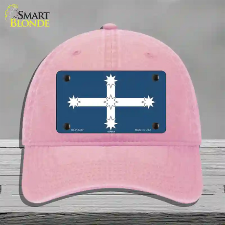 Eureka Flag Novelty License Plate Hat Unconstructed Cotton / Pink