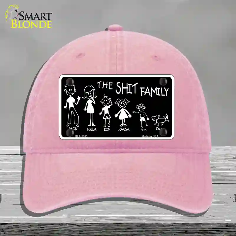 The Shit Family Novelty License Plate Hat Unconstructed Cotton / Pink