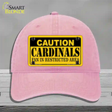 Caution Cardinals Novelty License Plate Hat Unconstructed Cotton / Pink