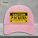 Caution Packers Novelty License Plate Hat Unconstructed Cotton / Pink