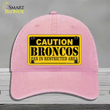 Caution Broncos Novelty License Plate Hat Unconstructed Cotton / Pink