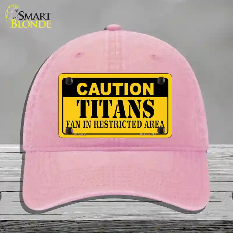 Caution Titans Novelty License Plate Hat Unconstructed Cotton / Pink