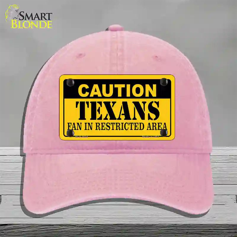 Caution Texans Novelty License Plate Hat Unconstructed Cotton / Pink